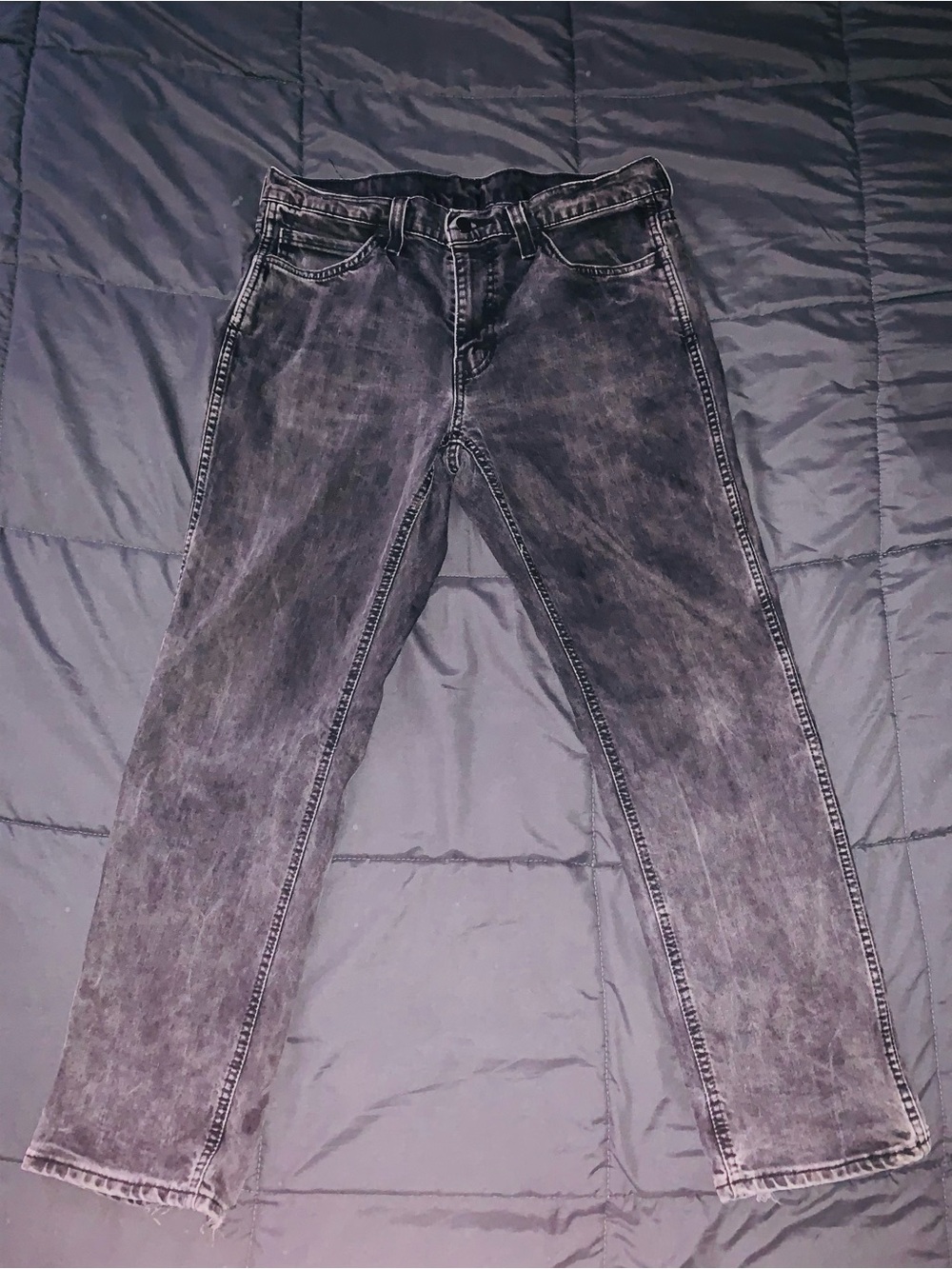 Levi's Faded Black/Grey Straight Leg Jeans 33x30 y2k
